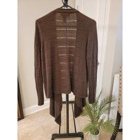 Lucy & Laurel Angora Fur Flowy Chocolate Brown Cardigan - Picture 3 of 3